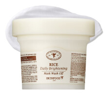 SKINFOOD Rice Daily Mask 210g - Rizs hmlaszt, lemoshat arcmaszkok stt borre - Arctisztt prusradr Tiszttja s puhtja a testbort - Biztonsg
