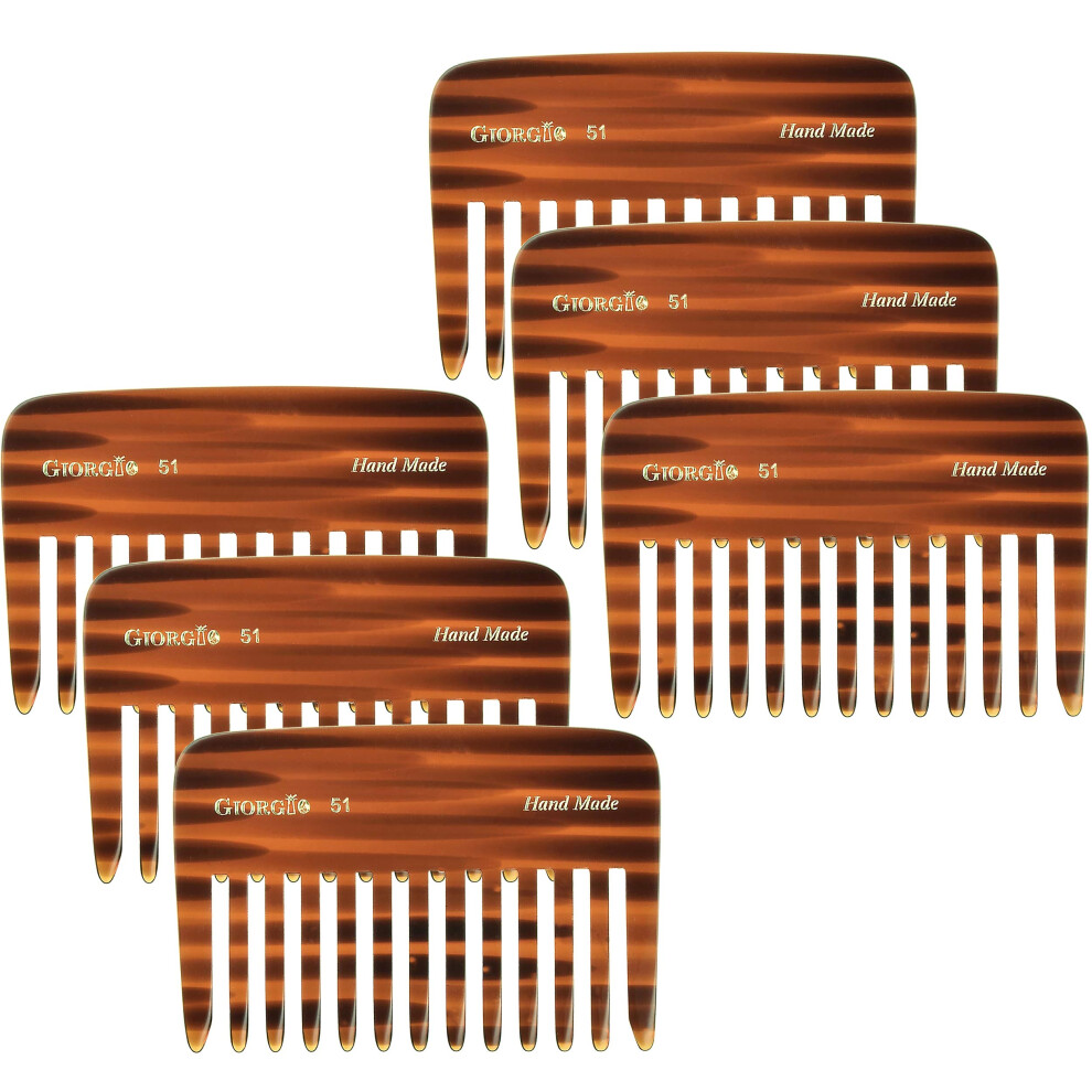 Giorgio G51 Small Travel Purse Hair Detangling Comb Wide Teeth Pocket Comb For Thick Curly Wavy Hair. Hair Detangler Comb For Wet And Dry Everyday Ca