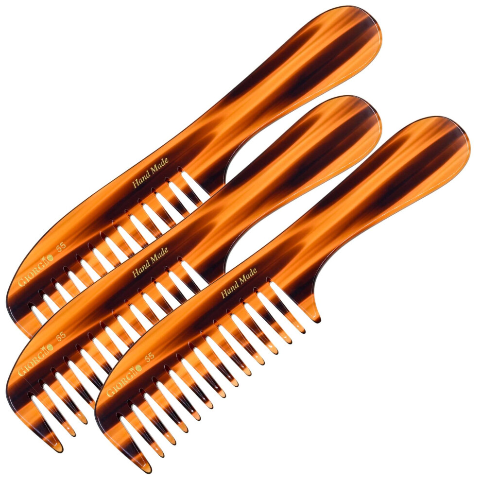Giorgio G55 Wide Tooth Comb For Wet Hair Detangling Comb Hair Comb For Thin To Medium Thickness Hair Detangler Hair Combs For Women Handmade Large