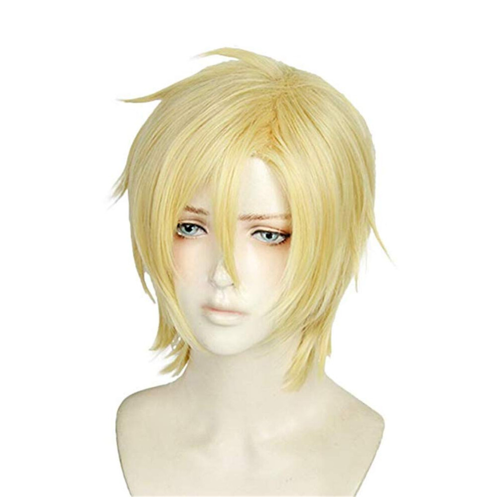 Kr Lovn Xingwang Unisex Xingwang Queen Anime Cosplay Wig Short Straight Blonde Hair Halloween Christmas Party Wigs For Men Boys