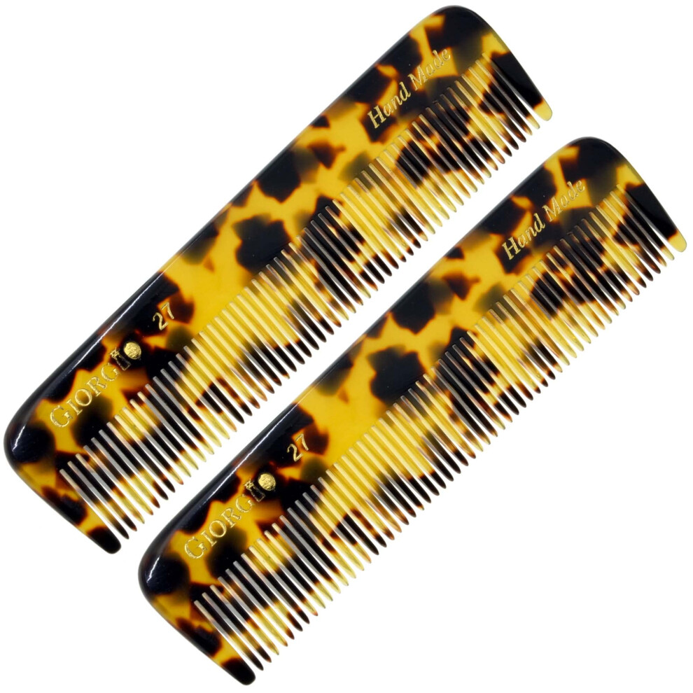 Giorgio G27 Handmade All Fine Tooth Pocket Comb Hair Comb Straightener For Everyday Grooming Styling Hair Mustache And Beard For Men Women And Kids