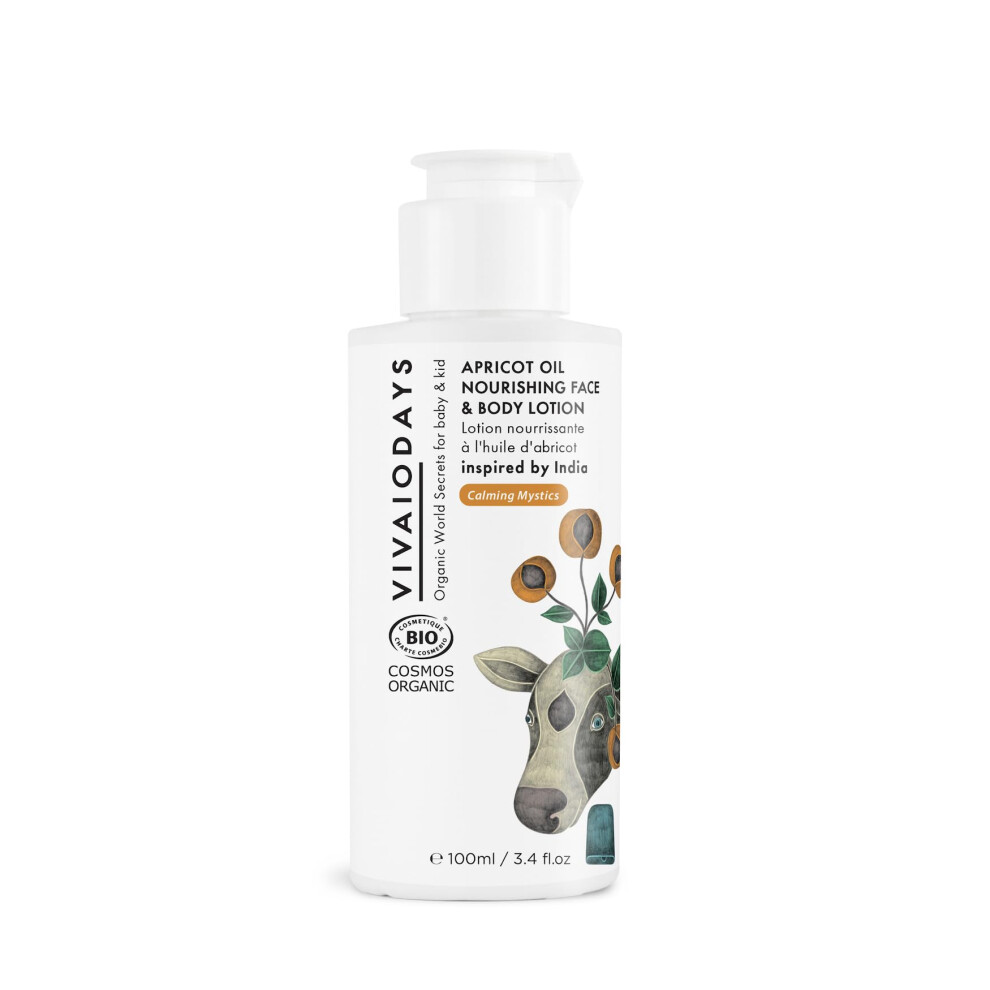 Vivaiodays Organic Apricot Oil Nourishing Face & Body Lotion For Baby & Everyone Else (3.4 Fl Oz | 100 M)