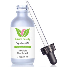 Amara Beauty Squalane Oil Moisturizer with 100% Pure Plant Derived Squalane for Face  Body  Skin and Hair - Face Oil 2 fl. oz.