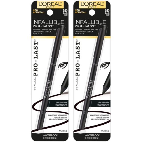 L’Oréal Paris L'Oreal Paris Makeup Infallible Pro-Last Μολύβι Eyeliner, Αδιάβροχο, Μαύρο, 0.042 oz., 2 Co 1
