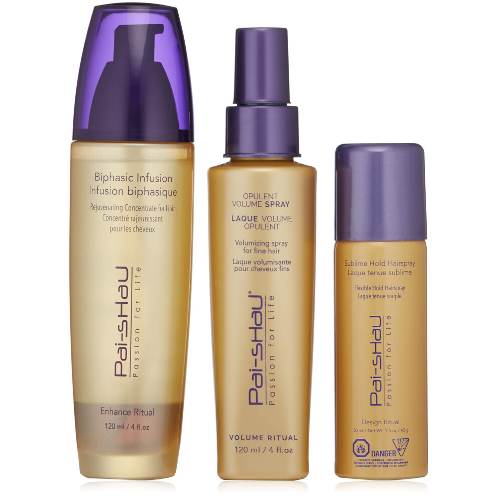 Coffret de sprays volumateurs et fixatifs    tenue sublime Pai-Shau Biphasic Infusion