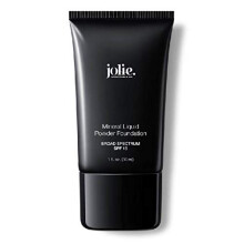 Jolie Liquid Powder Mineral Foundation Super Silky Hydrating Oil-Free Sunscreen & Primer-Vitamins A C&E For All Skin Types(Nude Beige)