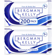BERGMAN KELLY - Hotel Soap Bars - White Tea 1 oz 200 PK - Travel Size Luxury Bulk Amenities Bar Soap - Mini Individually Wrapped Rectangular Soap S