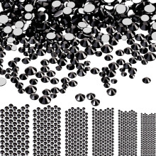 3456 Pcs Crystals Diamond Rhinestones AB Clear Flat Back Round Gems Flatback Glass Crystals Mixed Size Crystals Gems for Crafts Nail Clothes Shoes Mak
