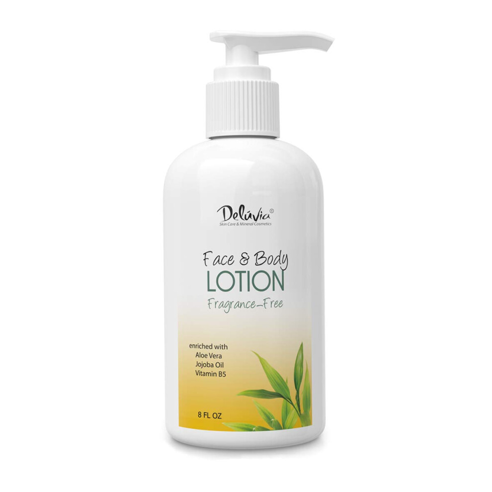 Del? Ia Deluvia Moisturizing Body Lotion & Face Lotion 8Oz With Organic Aloe Vera Shea Butter Organic Jojoba Oil Vitamin E & B5. Daily Skin Moisturizing L