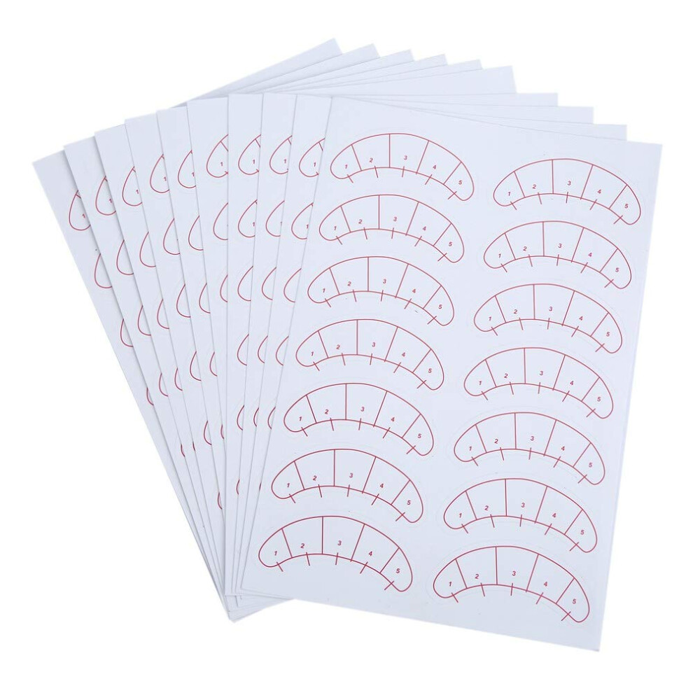 Dewin Eye Mapping Stickers Lash Map Under Eye Stickers Eyelashes Stickers For Lash Beginner Training And Practice 140 Pcs / 10-Sheets