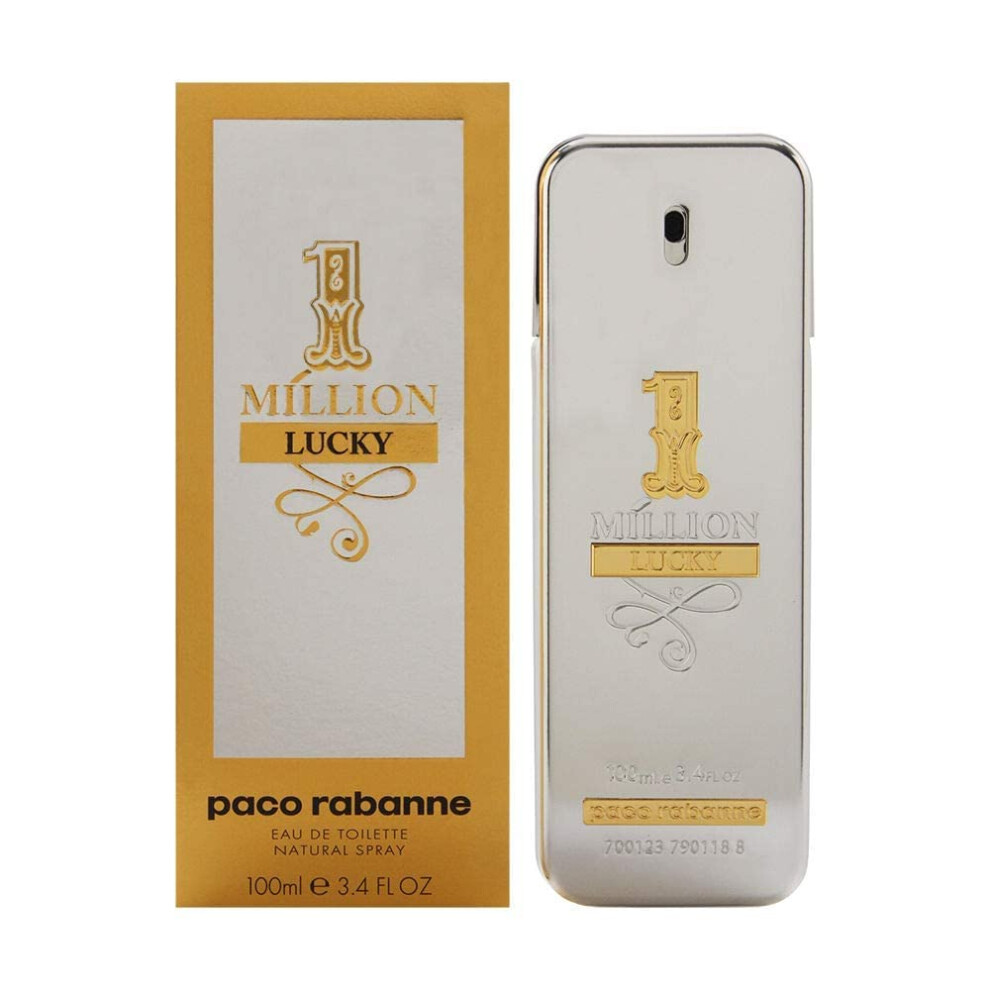 Paco Rabanne One Million Lucky Eau De Toilette Spray For Men  3.4 Ounce