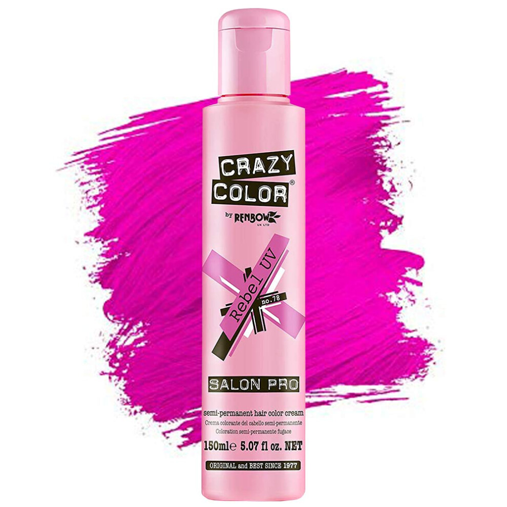 Crazy Color Hair Dye - Vegan And Cruelty-Free Semi Permanent Hair Color - Temporary Dye For Pre-Lightened Or Blonde Hair - No Peroxide Or Develop