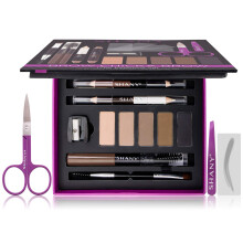 SHANY Brow Chicka Brow Eyebrow Set - 17 Piece Eyebrow Makeup Kit with Brow Powder Brow Gel Dual Ended Pencils Stencils Scissors and Tweezers - Al