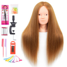 T te de mannequin NAYOO avec cheveux naturels, 60 % droite, avec pince et outils robustes, pour la cosm tologie, pour la coiffure, la tresse, la