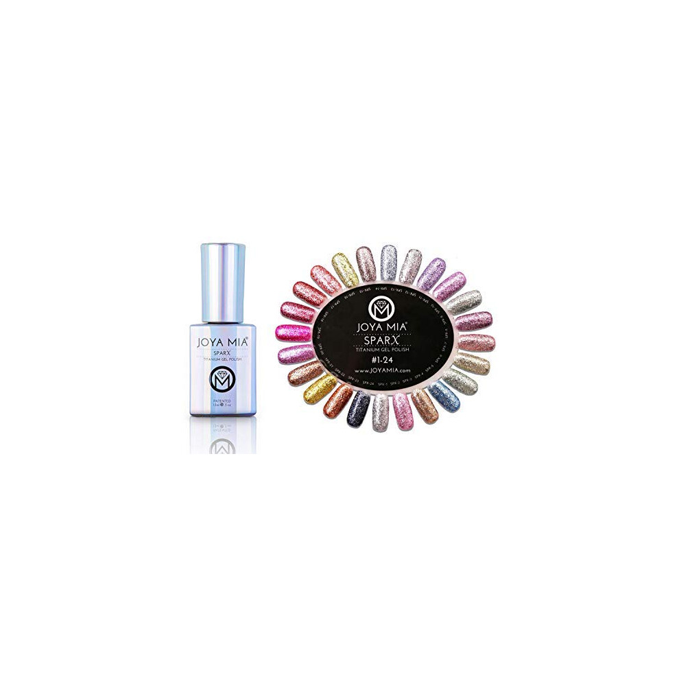 Joya Mia Sparx Beautiful Titanium Sparkle Gel Polish By (24-Spx-Set)