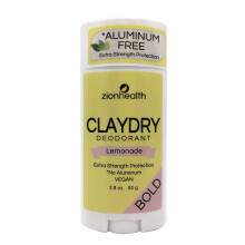 Zion Health Clay Dry Bold Deodorant Stick 2.8 oz Lemonade