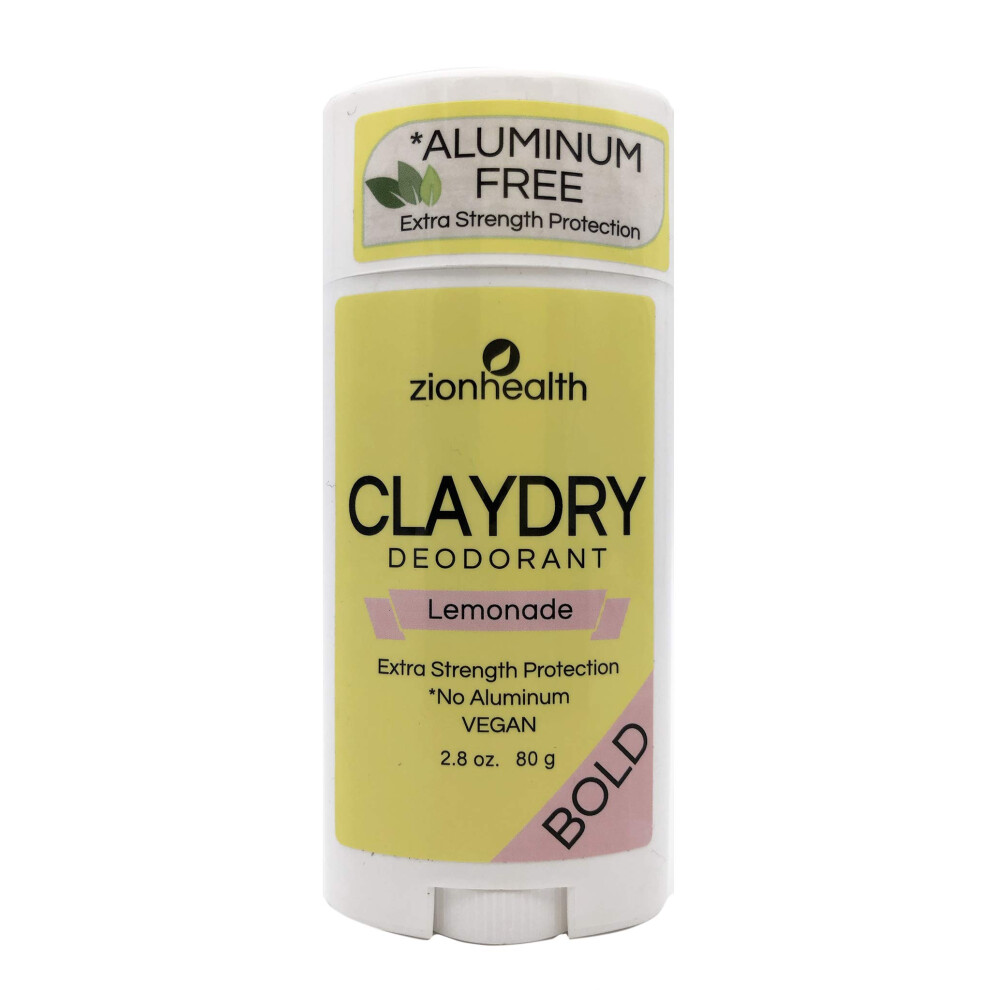 Adama Minerals Zion Health Clay Dry Bold Deodorant Stick 2.8 Oz Lemonade