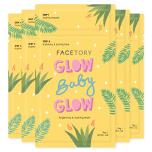 Facetory K Beauty Face Mask Hautpflege - Glhbaby 2 -Stufen -Blechmaske mit Niacinamid & Aloe + Beruhigungsverstrker | Hydrate glhende Haut (5