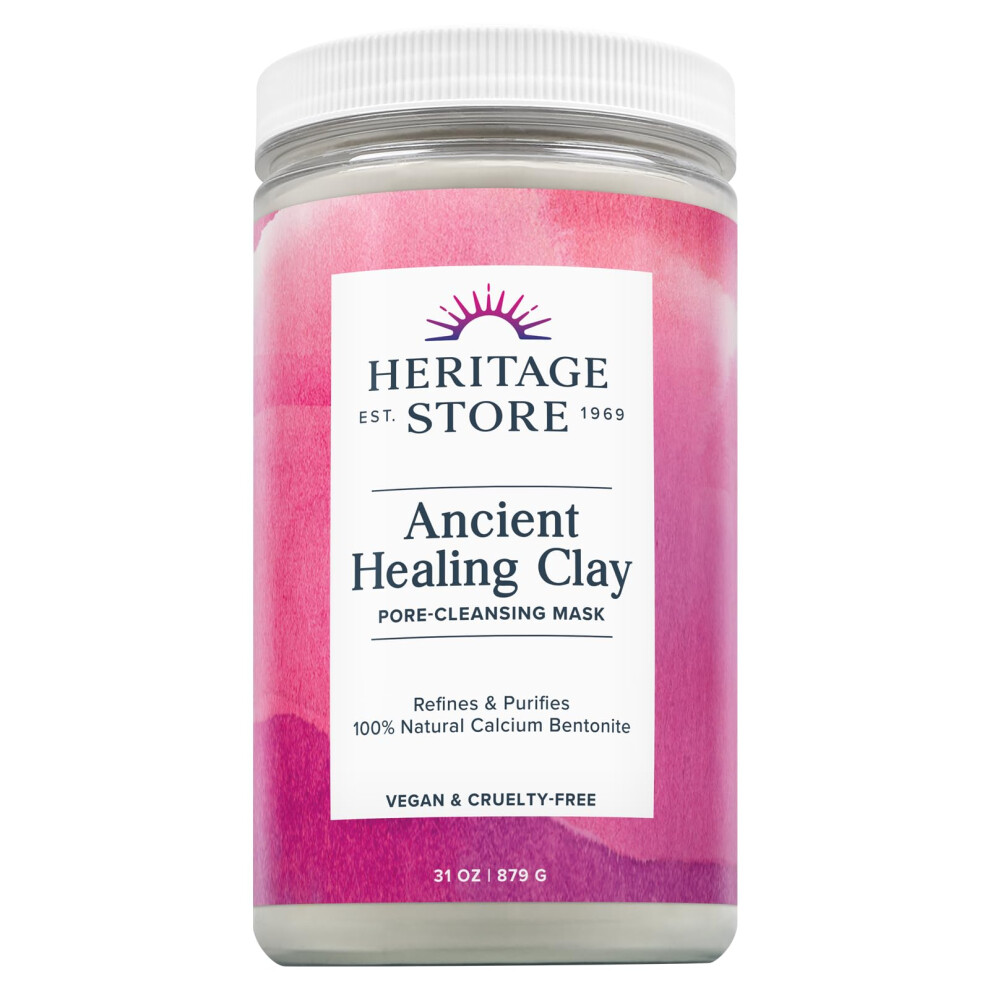 Argile Vivante Heritage Store Ancient Healing Clay Pore-Cleansing Mask | Refines & Purifies With 100% Natural Calcium Bentonite | 31Oz