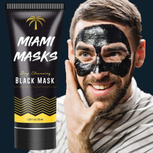 Miami Masks Blackhead Remover Pore Control Skin Cleansing Purifying Bamboo Charcoal Peel Off Facial Black Mask.1 flaska (50ml)