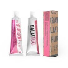 Hurraw! Balmtoo Squeezable Balm Lavender Rose: Thick ultra-moisturizing. Anywhere application. Body face lips neck fingers toes. 1 tube = 7 st