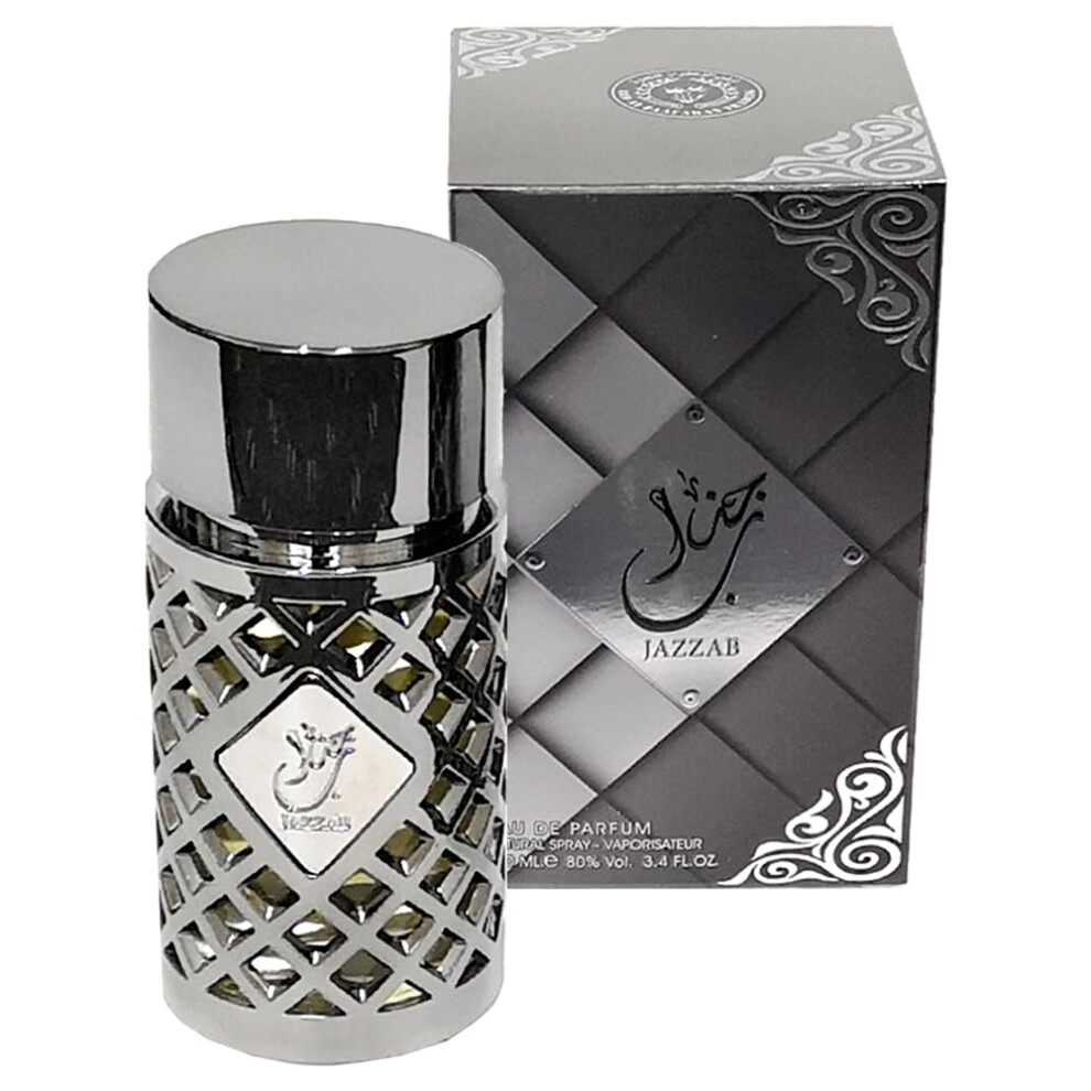 Ard Al Zaafaran Silver Jazzab Eau De Parfum Spray For Men 3.4 Ounce