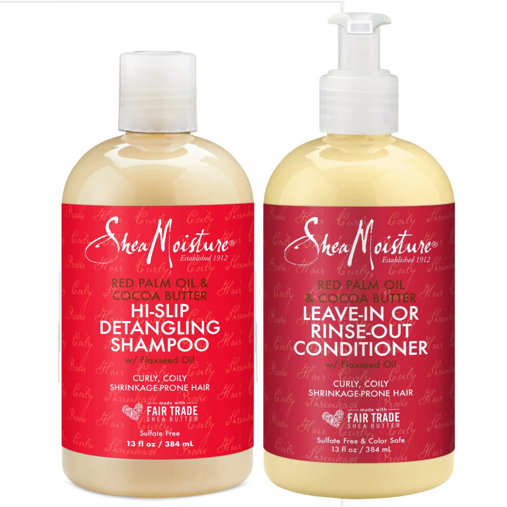 Shea Moisture Shampoo and Conditioner Set for Curly Hair with Red Palm Oil & Cocoa Butter - Sulfate-free Shampoo and Conditioner Hair Care  Curly Hair