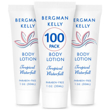 BERGMAN KELLY - Travel Size Lotion - 1 fl oz 100 PK Tropical Waterfall - Delight Your Guests w/Invigorating & Refreshing Body Lotion - Quality Mini