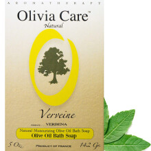 Olivia Care Verbena Bar Soap - Natural Organic Vegan - For Face Hands & Body. Cold-Pressed Triple -Milled. Hydrating Moisturizing. Rich in Calciu