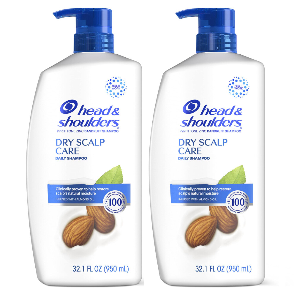 Head & Shoulders Shampoo  Daily-Use Anti-Dandruff Paraben Free Treatment  Dry Scalp Care with Almond Oil  32.1 fl oz  Twin Pack
