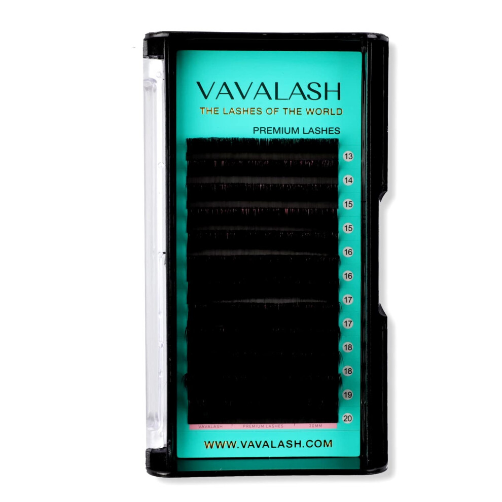 Vavalash Dark Eyelash Extensions 0.03 Cc Curl 16Mm Lash Extensions Supplies Individual Lashes Premium Silk Volume & Classic Lash Soft Matte Professional Eyelas