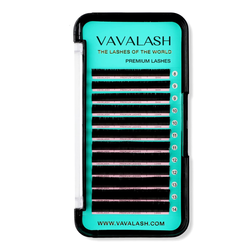 Vavalash Dark Eyelash Extensions 0.07 D Curl 9Mm Lash Extensions Supplies Individual Lashes Premium Silk Volume & Classic Lash Soft Matte Professional Eyelashe