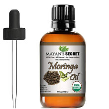 Bio-Moringa-Energiel, 100 % reines Moringa-Samenl, verjngt stumpfe Haut  ideal fr Haare und Gesicht. Botanische Anti-Aging-Schnheit  ideal fr