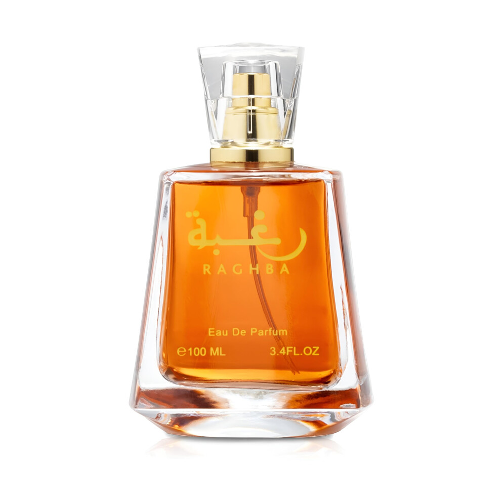 Lattafa Raghba 2-piece Set for Unisex (3.4 Oz Eau de Parfum Spray + 1.7 Oz Perfumed Deodorant Spray)