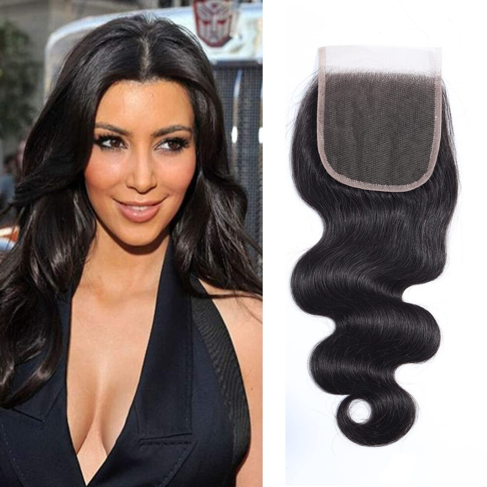 Fermeture en dentelle Selina 10 pouces Fermeture Body Wave br   silienne Partie libre Fermeture en dentelle 4x4 Cheveux humains non trait   s Couleur