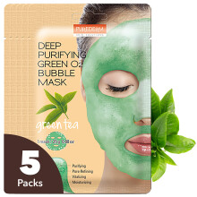 Purederm Groene Thee 5-pack gezichtsmasker - Diep reinigend Hydraterend Verzachtend en hydraterend voor alle huidtypes