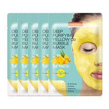 Purederm Djup Rengörande Gul O2 Bubbelmask Gurkmeja (5-pack) - Bubbelmask för Rengöring & Vitalisering