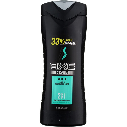 Axe Hair 2-in-1 Shampoo & Conditioner  Apollo  16 fl oz (2 pack) (Bundle)