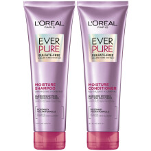 L'Oreal Paris Moisture Sulfate Free Shampoo and Conditioner Set Hair Care for Color-Treated Hair with Rosemary Botanicals EverPure 1 Kit