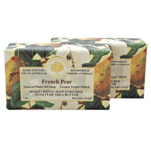 Wavertree & London French Pear Scented Natural Soap (2 Bars) 7oz Moisturizing French Triple Milled Soap Bars enriched with shea butter - Pure Plant