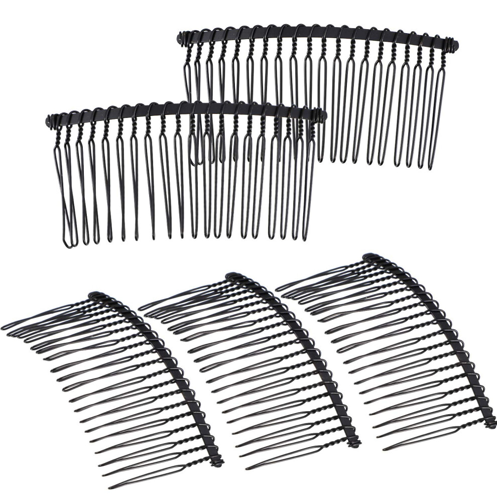 Hicarer 5 Pieces 20 Teeth Hair Clip Combs Metal Wire Hair Combs Wire Twist Bridal Wedding Veil Combs