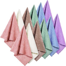 Syhood 12 stykker ansigtsvask klud 12 x 12 i makeupfjerner klude H?ndkl?de Coral Velvet Ansigtsbehandling Mikrofiber Bl?dt Hurtigtt?rrende ansigt