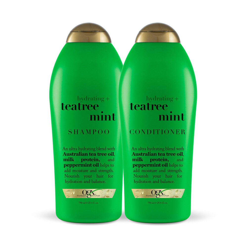 OGX Hydrating + Tea Tree Mint Shampoo & Conditioner  25.4 Ounce (Set of 2)