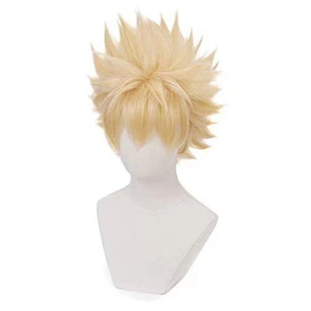 Zgngliz Unisex Not,Specified Anime Cosplay Wig For My Hero Academia Synthetic Wigs With Free Cap (Katsuki Bakugou)