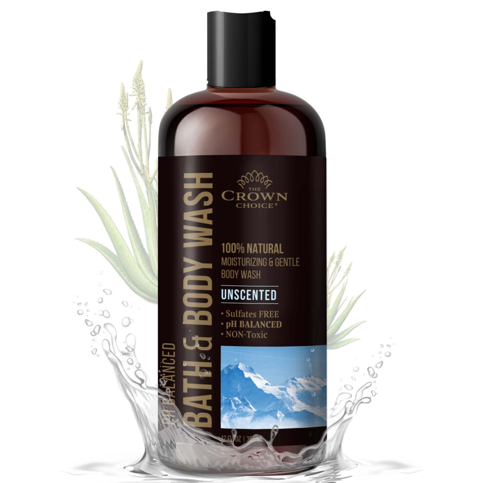 Gel Douche Naturel Non Parfumé Pour Peaux Sensibles Pour Femmes, Hommes Et Enfants - 350 Ml - Sans Parfum - Ph éQuilibré 5,5 - Gel Douche Biologi-image