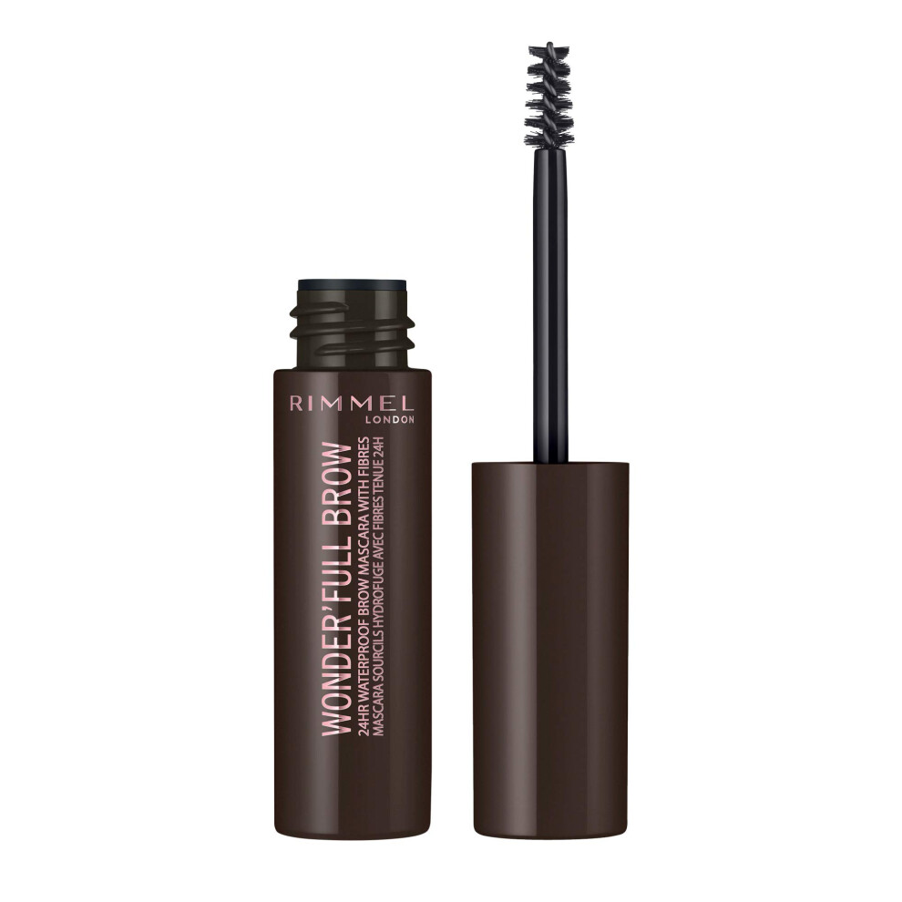Rimmel London Wonder'Full 24HR Eyebrow Mascara  Long-Wearing  Waterproof  Smudge-Proof  003  Dark Brown  0.04oz