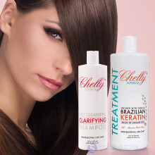 Chelly Superior brasiliansk keratin (vanilj) 32 fl oz. & Clarifying Shampoo 16 fl. uns. KOMBO