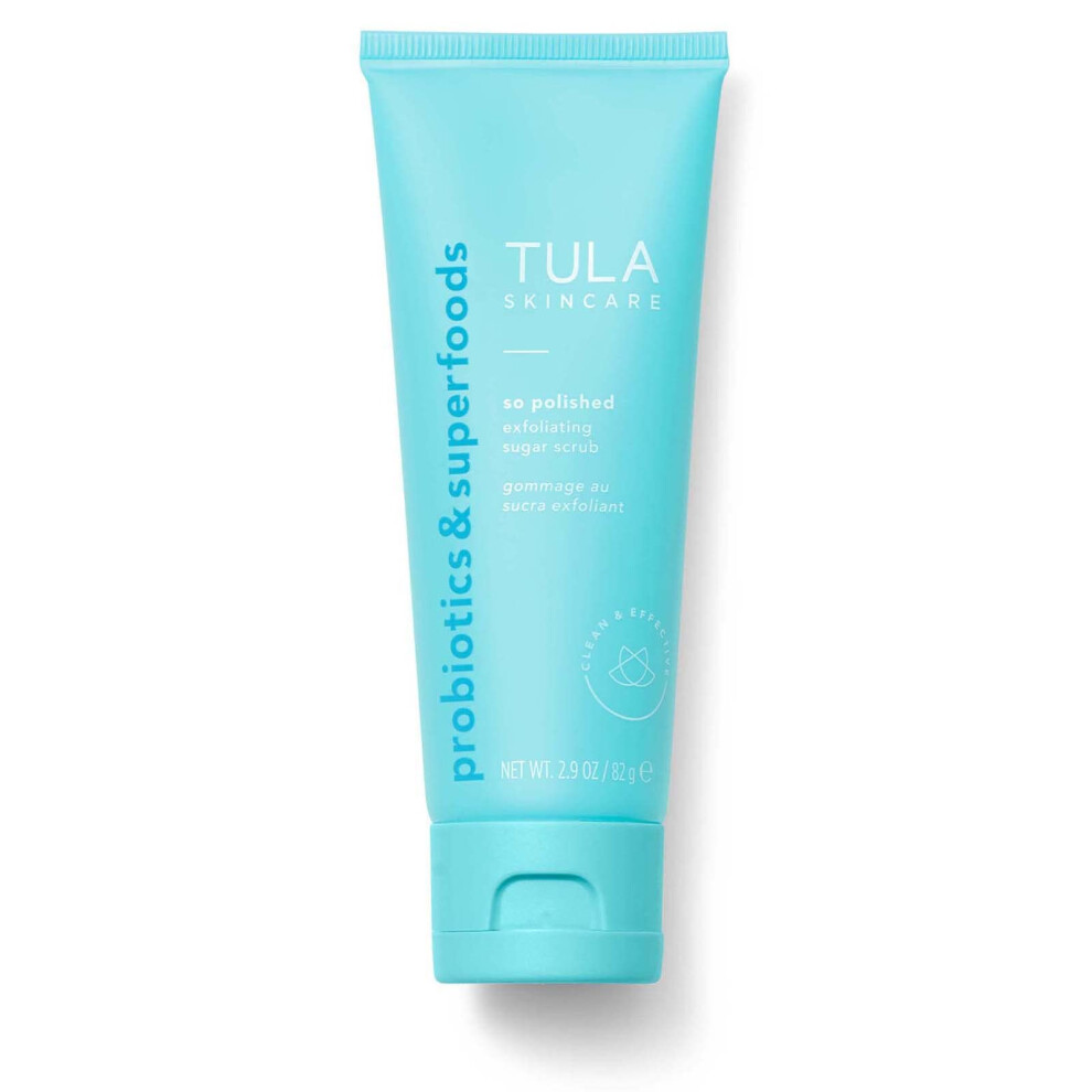 TULA Skin Care So Polished Exfoliating Sugar Scrub | Face Scrub  Gently Exfoliates with Sugar  Papaya  and Probiotic Extracts for a Softer and Radiant