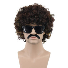 VGbeaty frfi rvid gndr barna rocker fekete bajuszos szakllas parka California Halloween Party parka