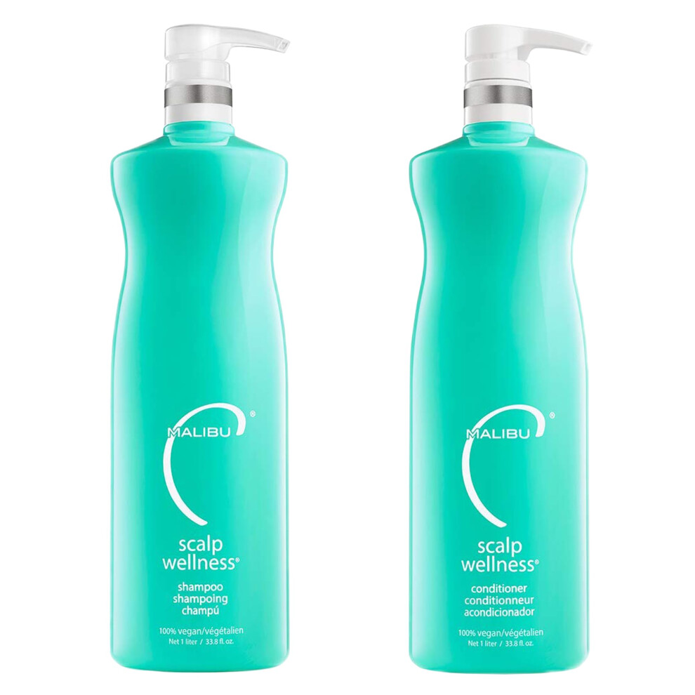 Malibu C Scalp Wellness Shampoo and Conditioner Set - Nourishing and Restorative Scalp Care for All Hair Types - Gentle Enough for Daily Use - Formula